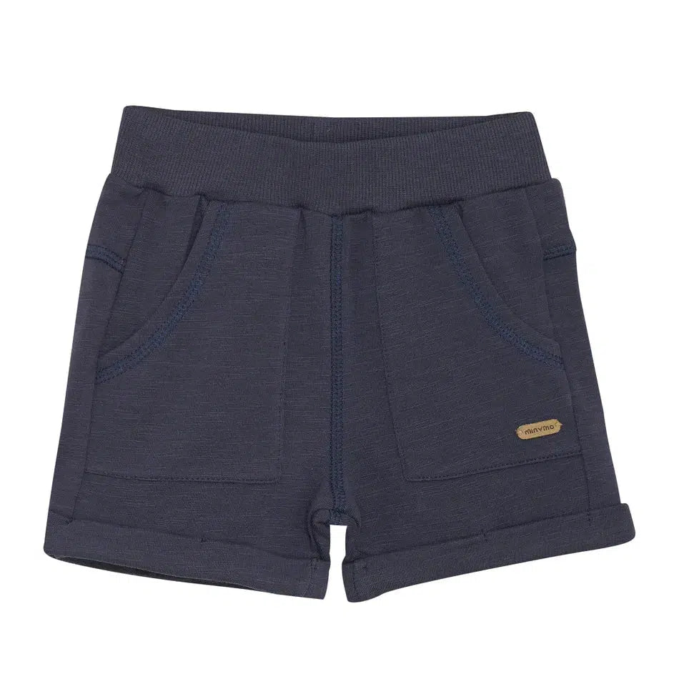 Minymo - Organic Sweat Shorts - Navy-Bottoms-0-3M-Posh Baby