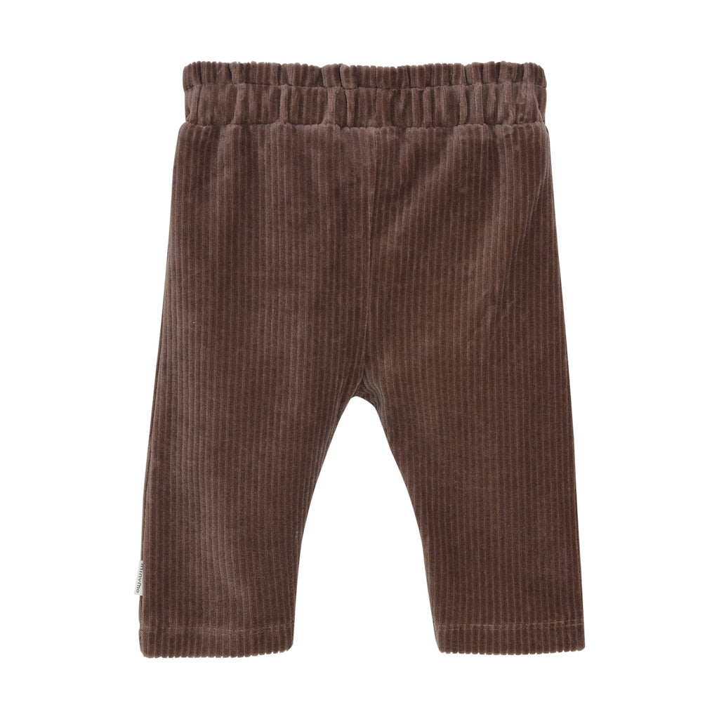 Minymo - Velour Corduroy Pants - Dark Chocolate-Bottoms-3-6M-Posh Baby