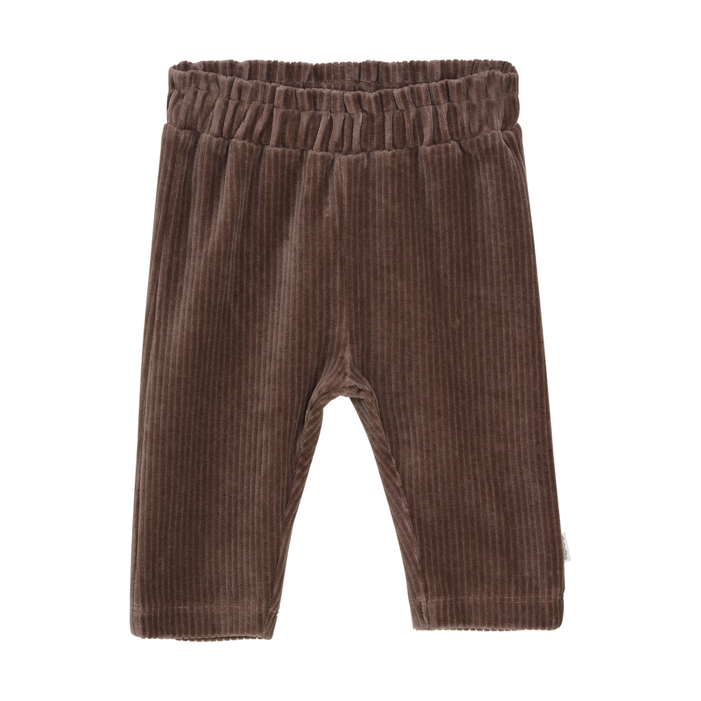 Minymo - Velour Corduroy Pants - Dark Chocolate-Bottoms-3-6M-Posh Baby