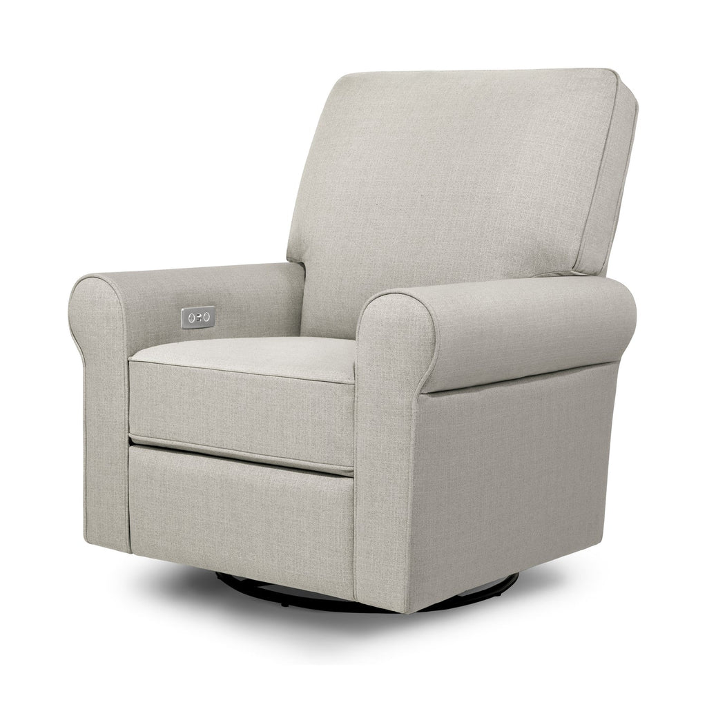 Monogram by Namesake - Monroe Pillowback Power Recliner - Grey Eco-Twill Performance Fabric-Chairs-In-Stock For Pickup-Posh Baby