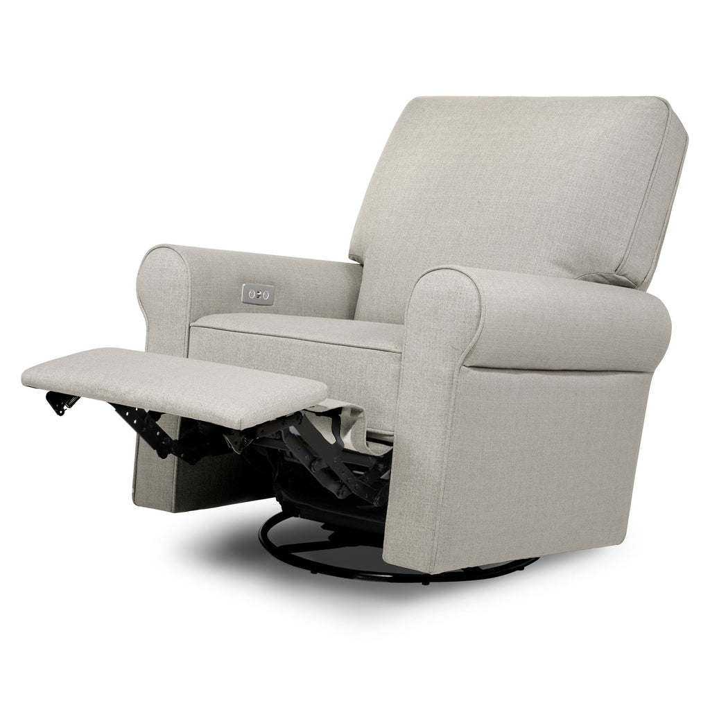 Monogram by Namesake - Monroe Pillowback Power Recliner - Grey Eco-Twill Performance Fabric-Chairs-In-Stock For Pickup-Posh Baby