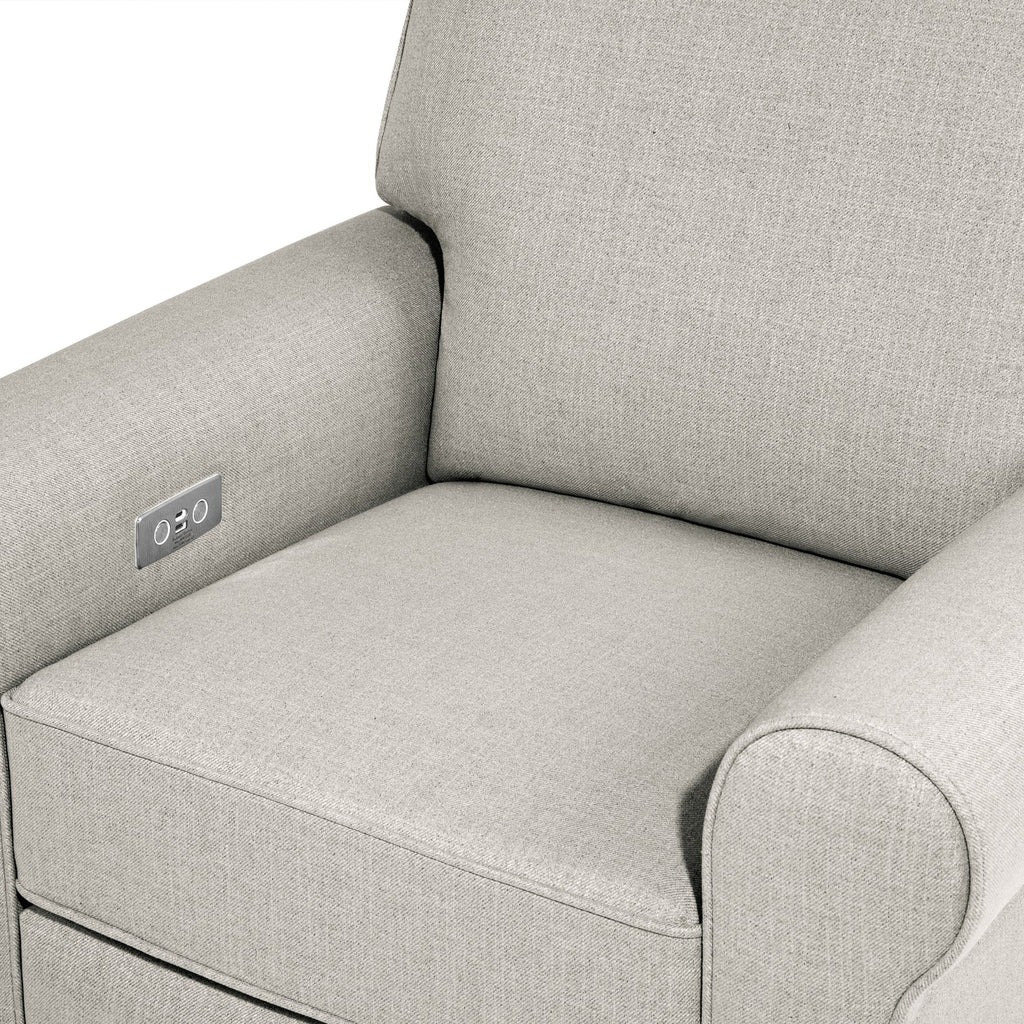 Monogram by Namesake - Monroe Pillowback Power Recliner - Grey Eco-Twill Performance Fabric-Chairs-In-Stock For Pickup-Posh Baby