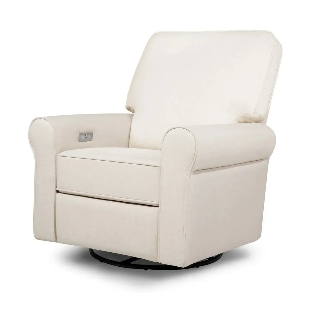 Monogram by Namesake - Monroe Pillowback Power Recliner - Natural Eco-Twill Performance Fabric-Chairs-In-Stock For Pickup-Posh Baby