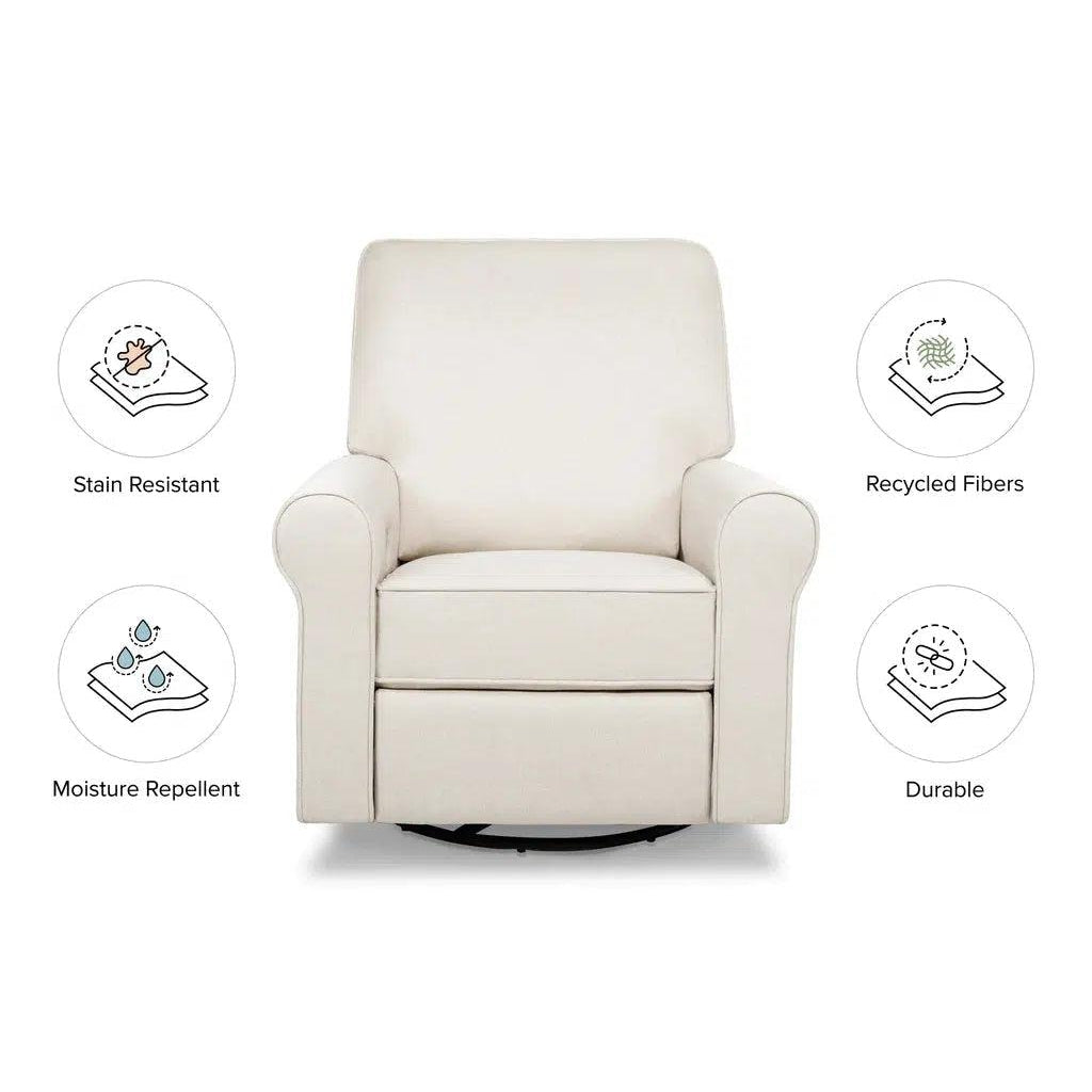 Monogram by Namesake - Monroe Pillowback Power Recliner - Natural Eco-Twill Performance Fabric-Chairs-Store Pickup in 2-5 Weeks-Posh Baby