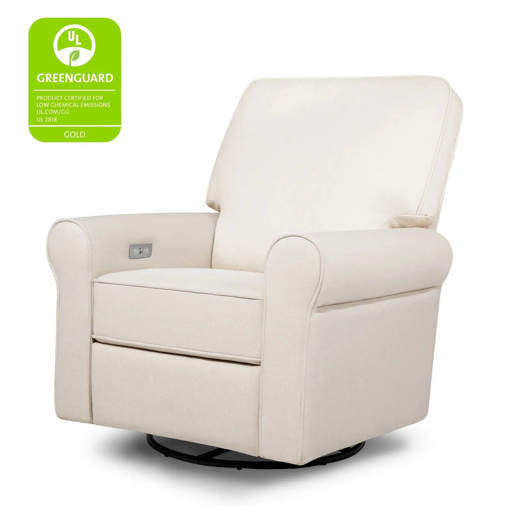 Monogram by Namesake - Monroe Pillowback Power Recliner - Natural Eco-Twill Performance Fabric-Chairs-In-Stock For Pickup-Posh Baby