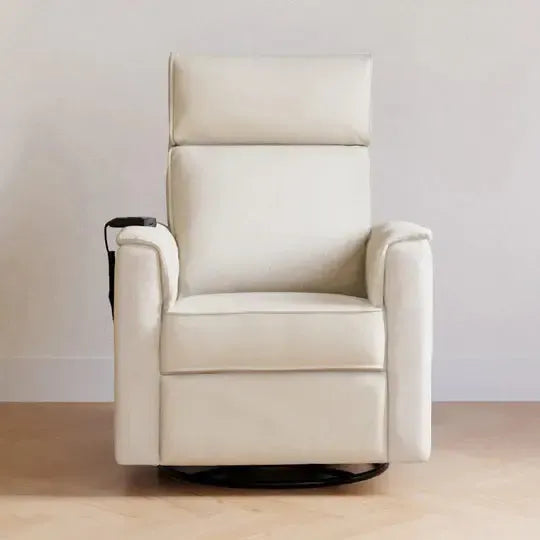 Monogram by Namesake - Willa Deluxe Heat + Massage Power Recliner w/ Adjustable Headrest - Performance Cream-Chairs-Posh Baby