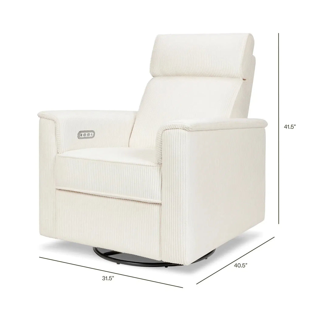 Monogram by Namesake - Willa Plus Power Recliner w/ Adjustable Headrest - Ivory Corduroy (Exclusive)-Chairs-Store Pickup-Posh Baby
