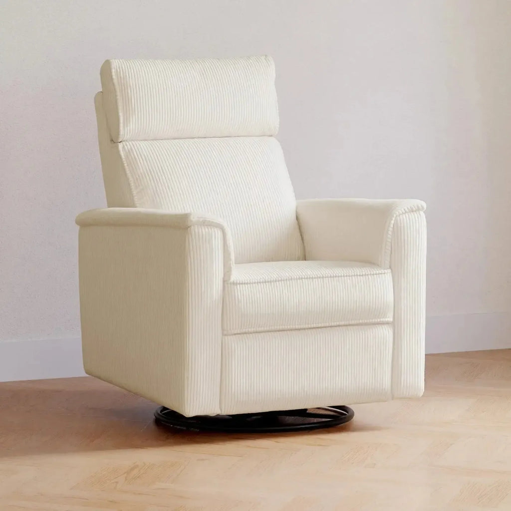 Monogram by Namesake - Willa Plus Power Recliner w/ Adjustable Headrest - Ivory Corduroy (Exclusive)-Chairs-Store Pickup-Posh Baby