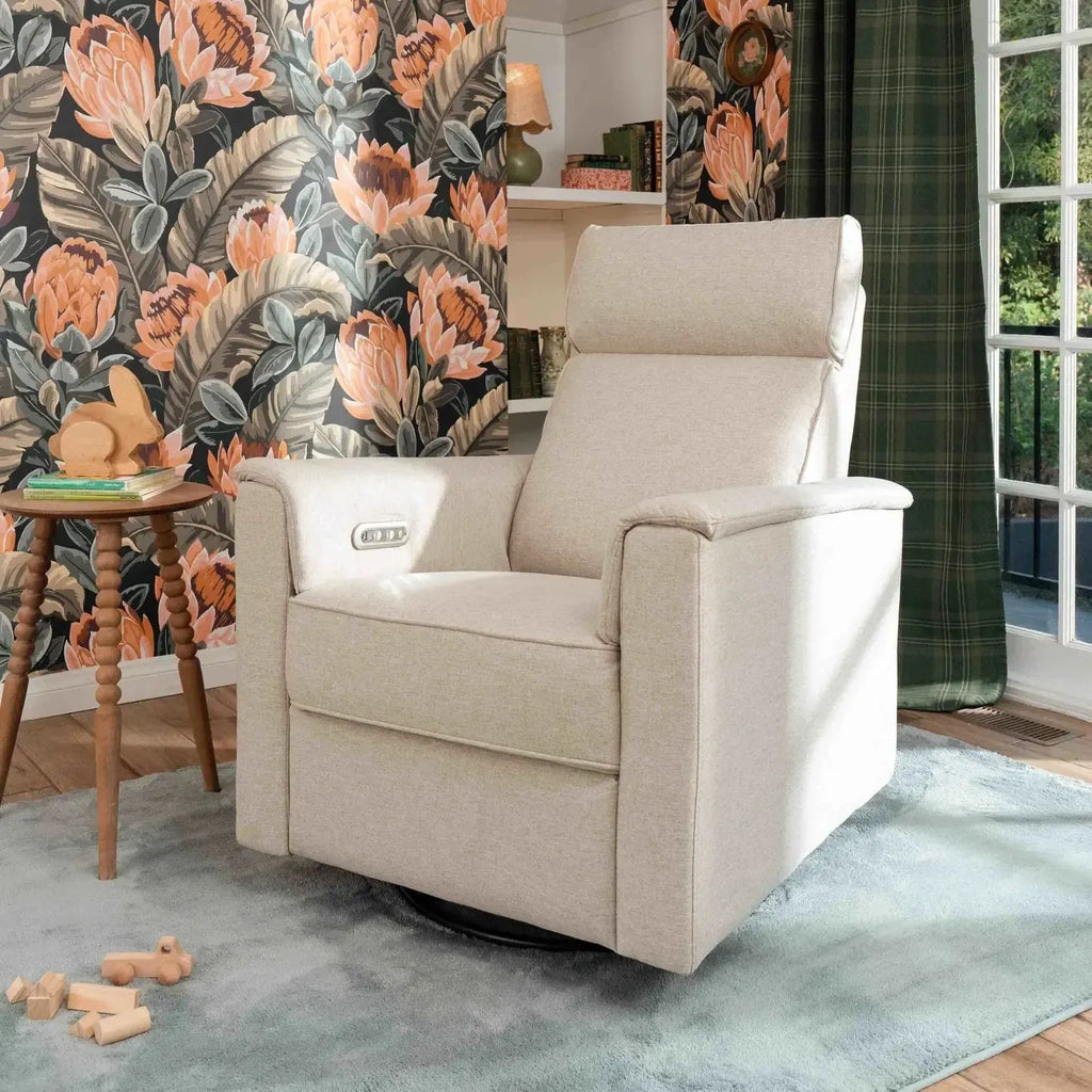 Monogram by Namesake - Willa Plus Power Recliner w/ Adjustable Headrest - Performance Beach Eco-Weave-Chairs-In-Stock For Pickup-Posh Baby