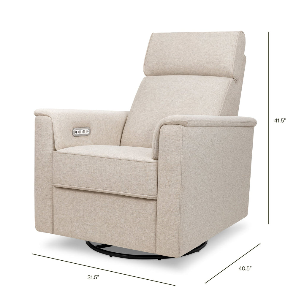 Monogram by Namesake - Willa Plus Power Recliner w/ Adjustable Headrest - Performance Beach Eco-Weave-Chairs-In-Stock For Pickup-Posh Baby
