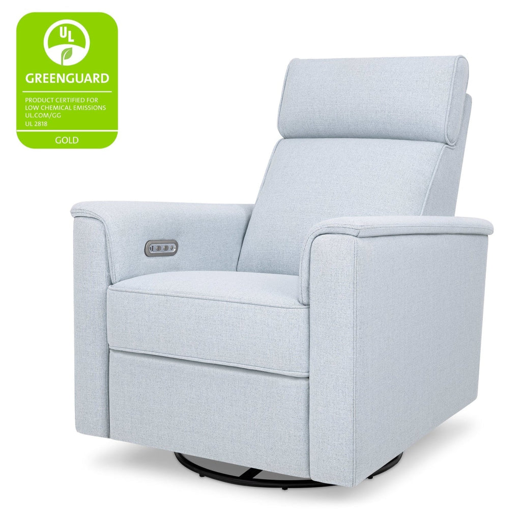 Monogram by Namesake - Willa Plus Power Recliner w/ Adjustable Headrest - Performance Chambray Eco-Twill-Chairs-Posh Baby
