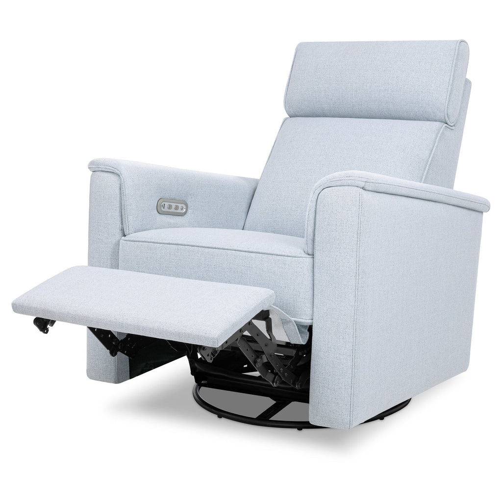 Monogram by Namesake - Willa Plus Power Recliner w/ Adjustable Headrest - Performance Chambray Eco-Twill-Chairs-Posh Baby