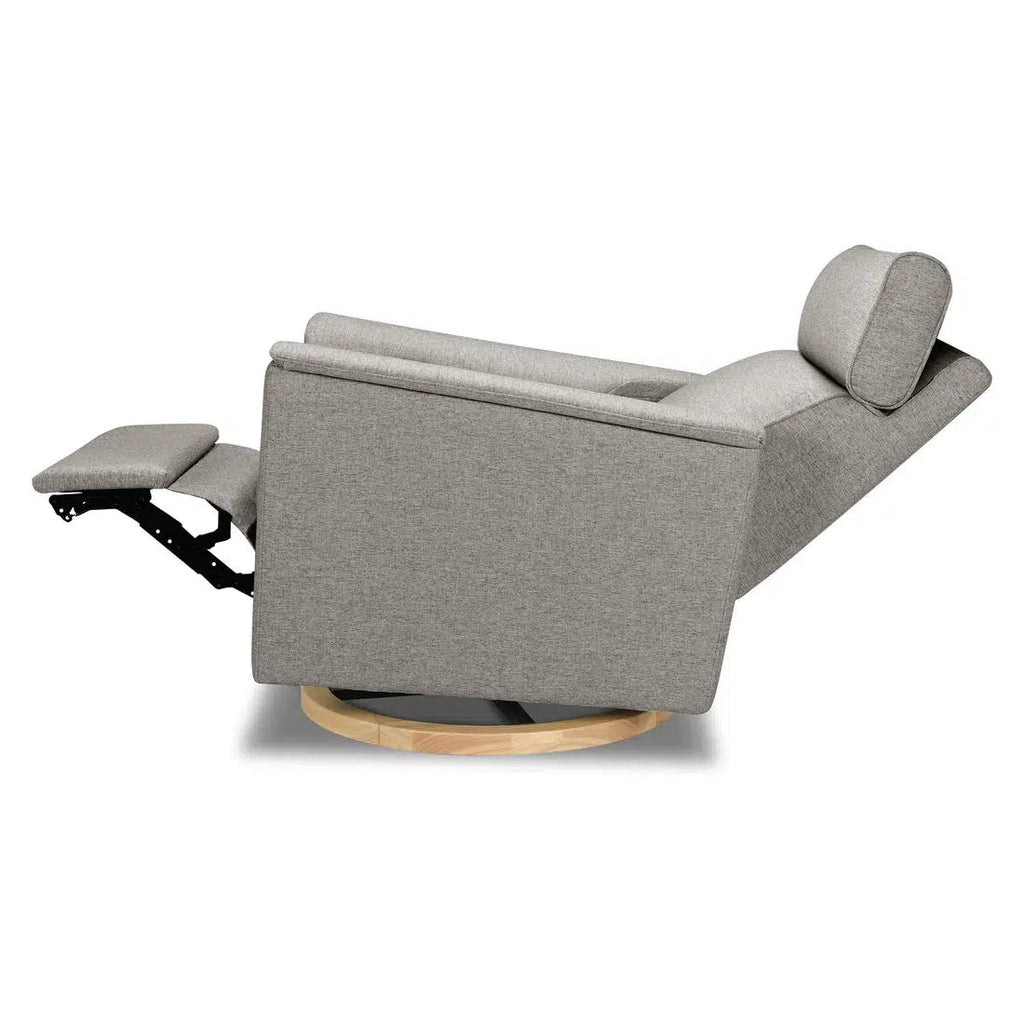 Monogram by Namesake - Willa Plus Power Recliner w/ Adjustable Headrest - Performance Grey Eco-Weave (Exclusive Wood Base)-Chairs-In-Stock For Pickup-Posh Baby
