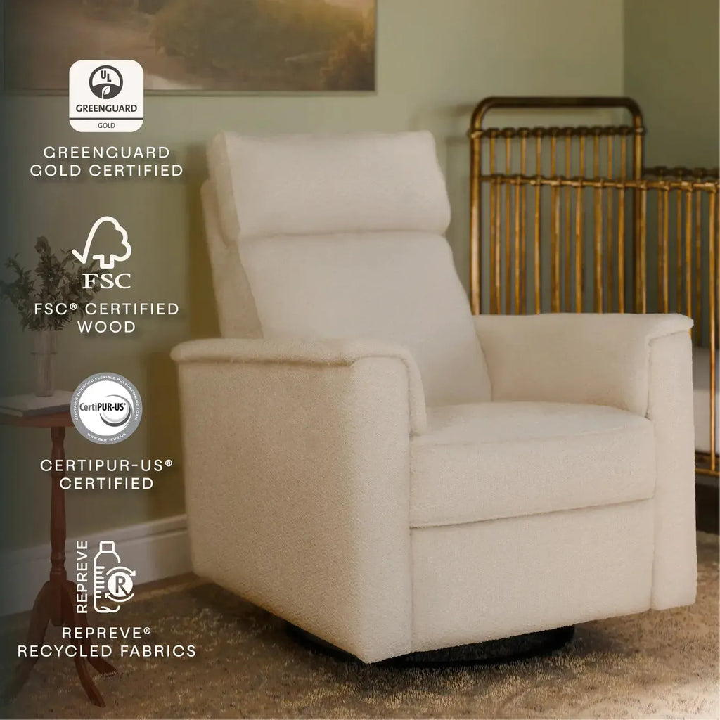 Monogram by Namesake - Willa Plus Power Recliner w/ Adjustable Headrest - Performance Ivory Boucle-Chairs-Store Pickup-Posh Baby