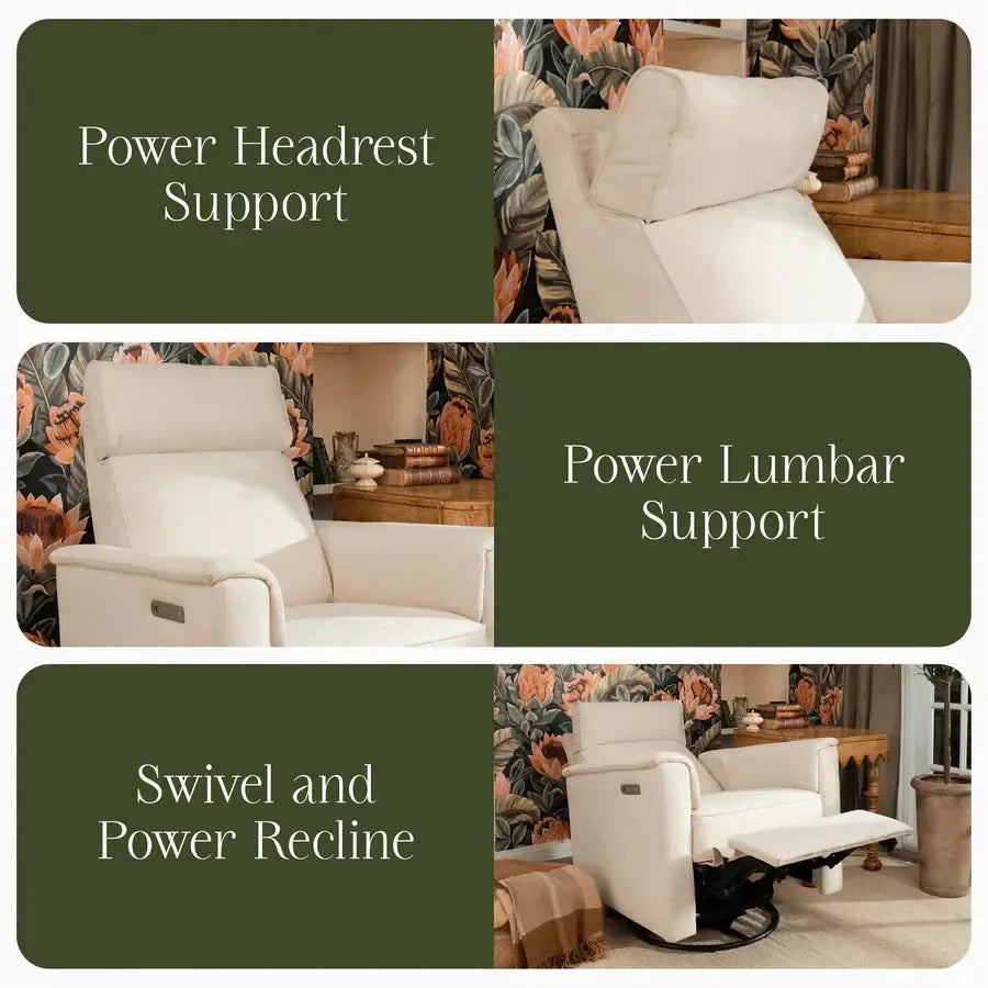 Monogram by Namesake - Willa PRO Power Recliner - Performance Cream-Chairs-Posh Baby