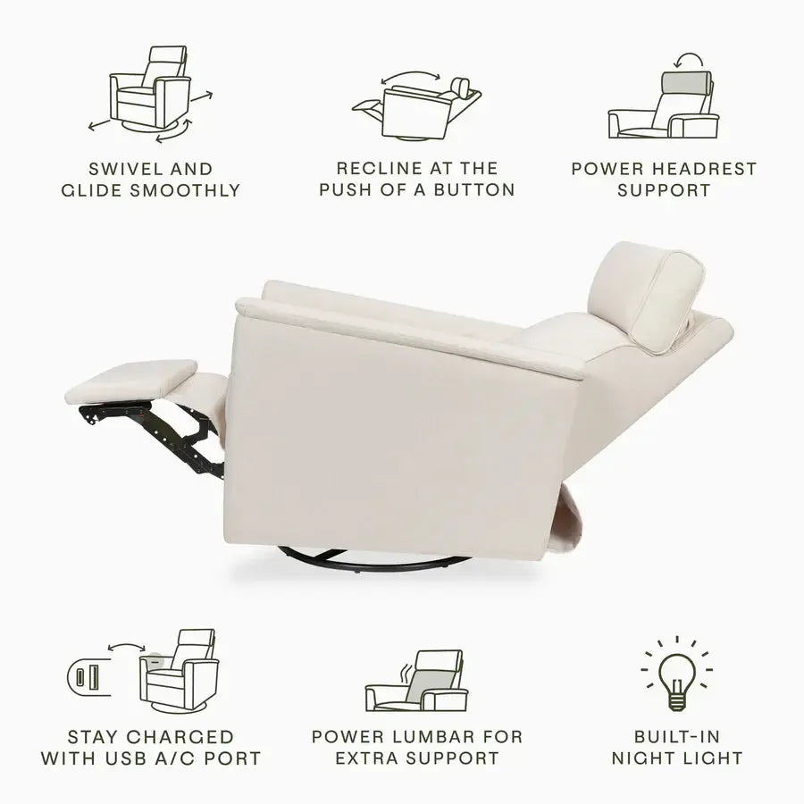 Monogram by Namesake - Willa PRO Power Recliner - Performance Cream-Chairs-Posh Baby