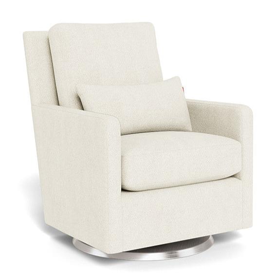 Monte Design - Como Glider - Brushed Silver Swivel Base-Chairs-Dune Heathered-Posh Baby