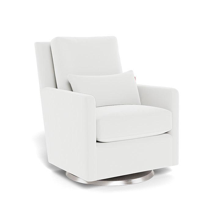 Monte Design - Como Glider - Brushed Silver Swivel Base-Chairs-Dune Heathered-Posh Baby