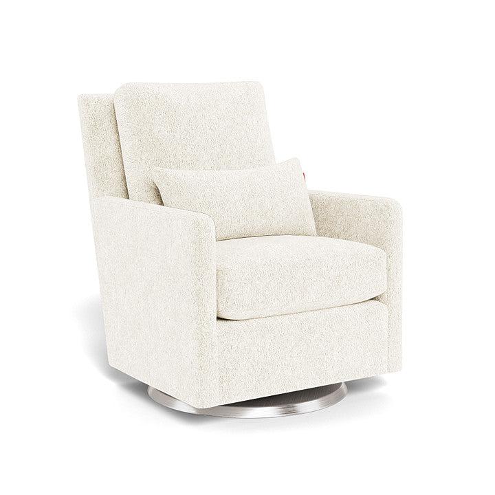 Monte Design - Como Glider - Brushed Silver Swivel Base-Chairs-Dune Heathered-Posh Baby