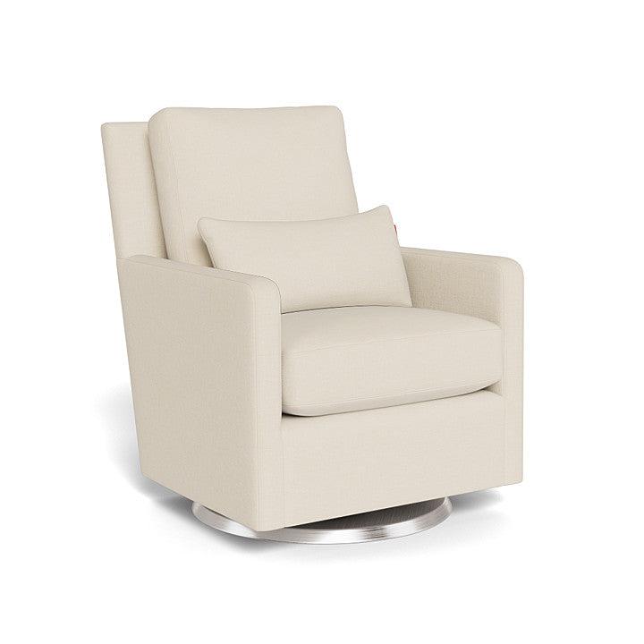 Monte Design - Como Glider - Brushed Silver Swivel Base-Chairs-Dune Heathered-Posh Baby