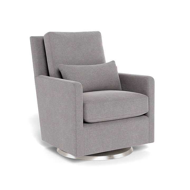 Monte Design - Como Glider - Brushed Silver Swivel Base-Chairs-Dune Heathered-Posh Baby