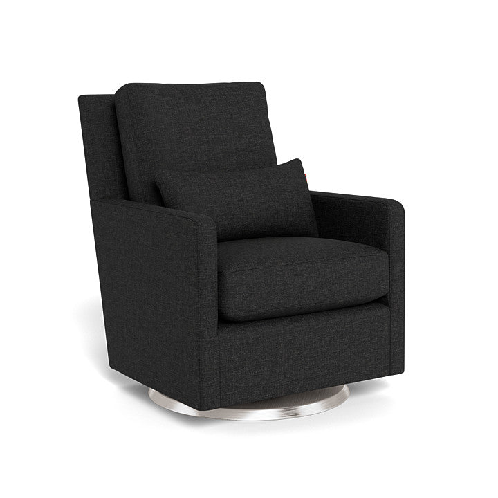 Monte Design - Como Glider - Brushed Silver Swivel Base-Chairs-Dune Heathered-Posh Baby
