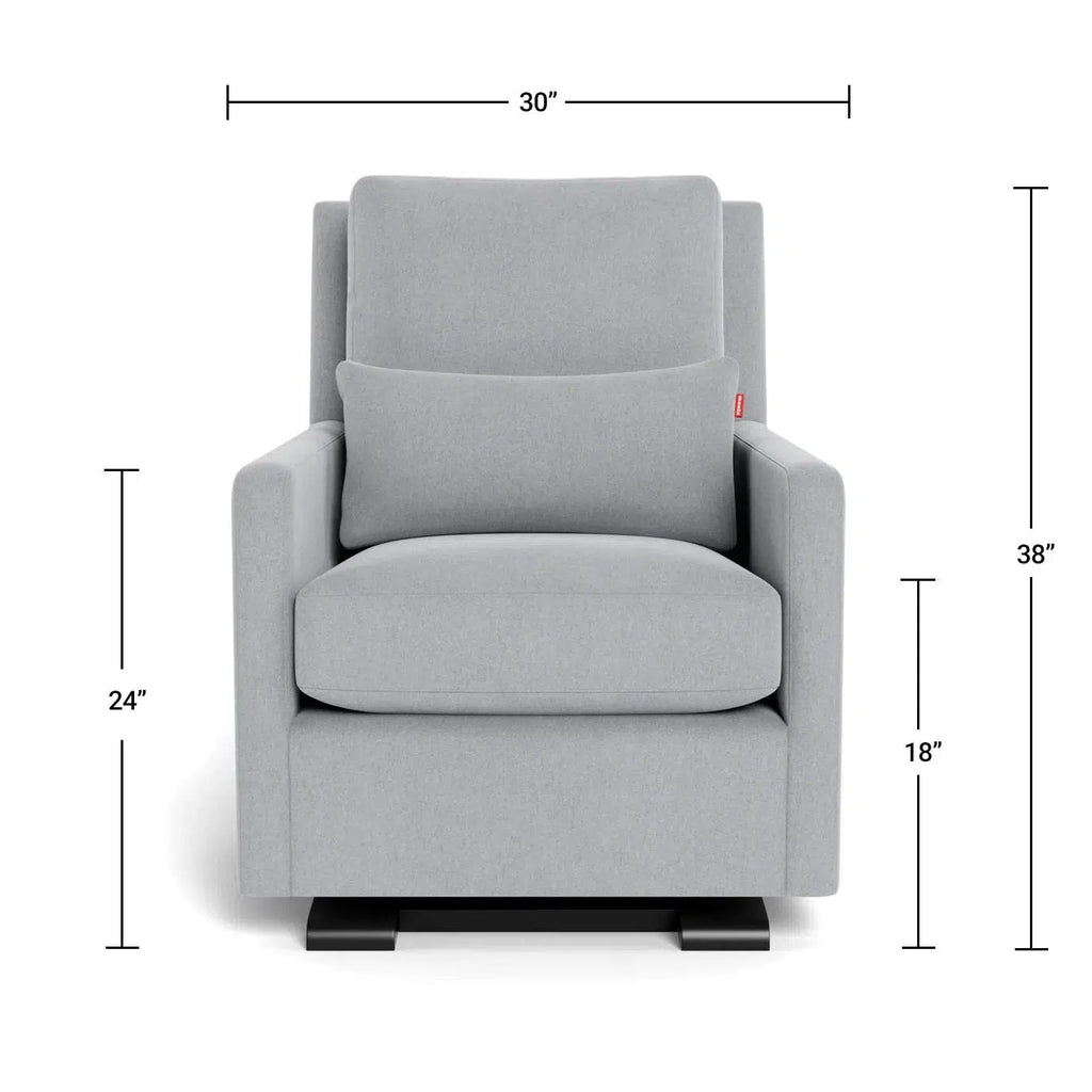 Monte Design - Como Glider - Espresso Base-Chairs-Pebble Grey-Posh Baby