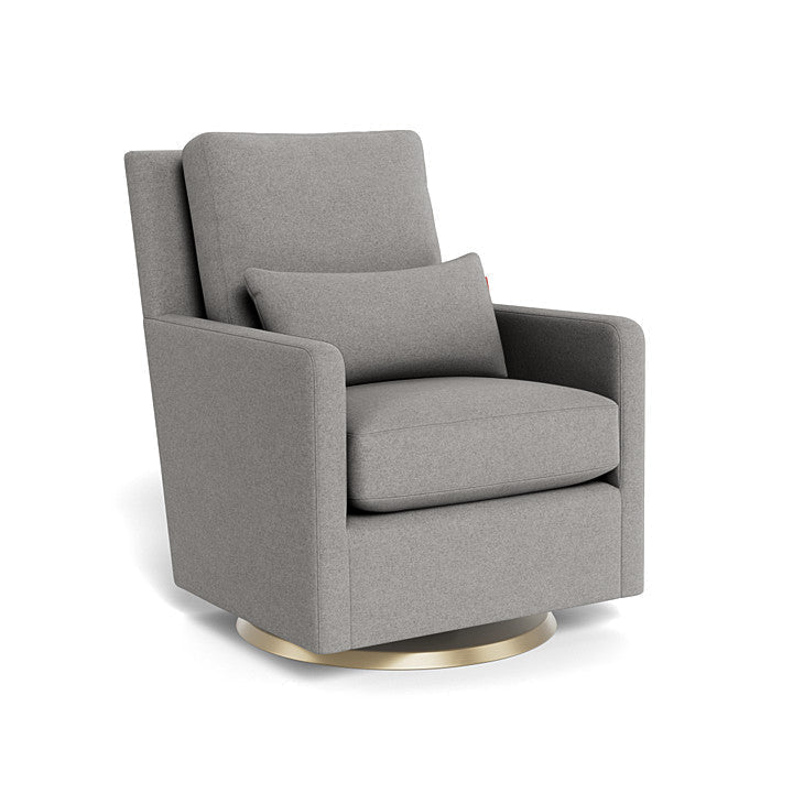 Monte Design - Como Glider - Gold Swivel Base-Chairs-Light Grey Wool-Posh Baby