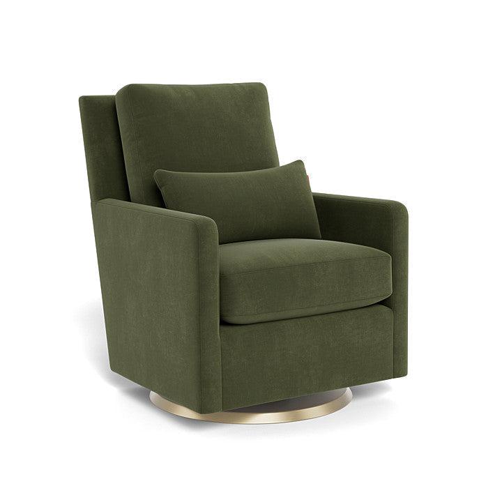 Monte Design - Como Glider - Gold Swivel Base-Chairs-Moss Green Velvet-Posh Baby