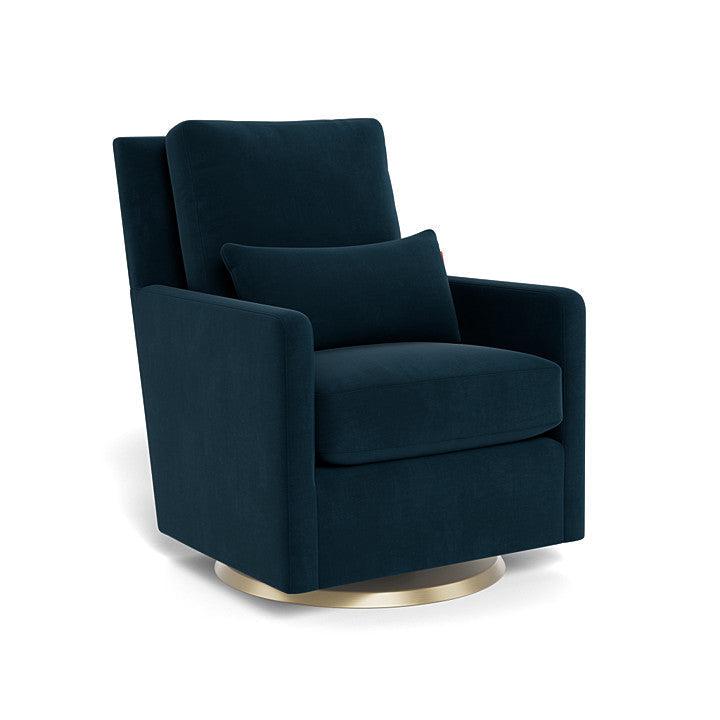 Monte Design - Como Glider - Gold Swivel Base-Chairs-Navy Velvet-Posh Baby