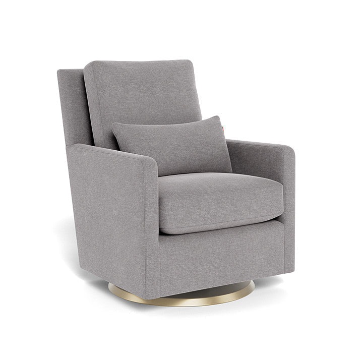 Monte Design - Como Glider - Gold Swivel Base-Chairs-Pebble Grey-Posh Baby