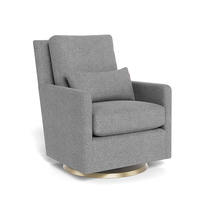 Monte Design - Como Glider - Gold Swivel Base-Chairs-Pepper Grey-Posh Baby