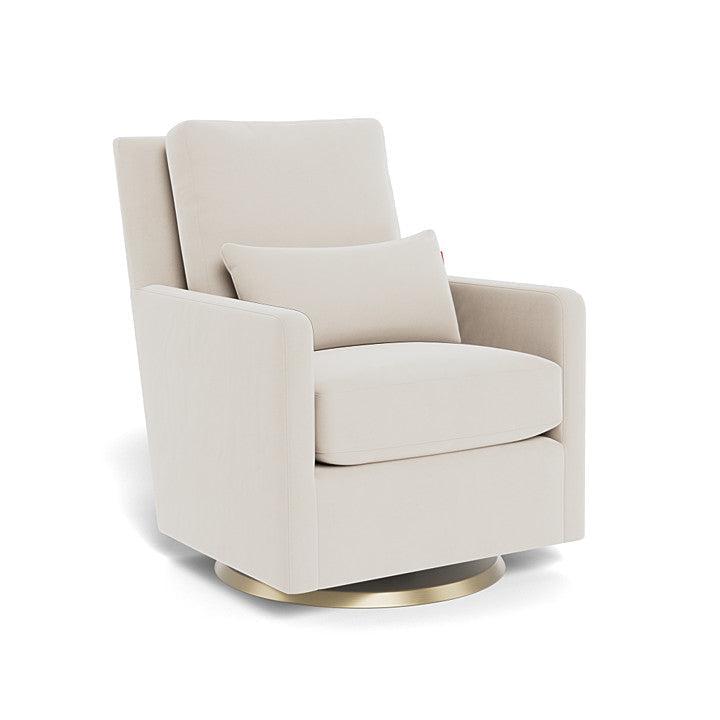 Monte Design - Como Glider - Gold Swivel Base-Chairs-Stone Velvet-Posh Baby