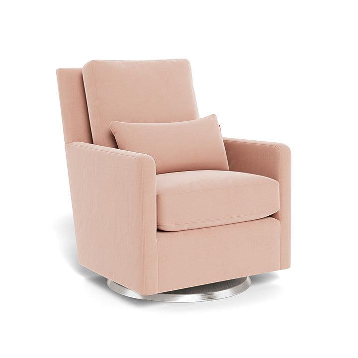 Monte Design - Como Glider - Stainless Steel Swivel Base-Chairs-Blush Velvet-Posh Baby