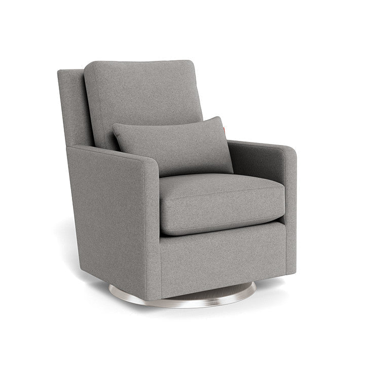 Monte Design - Como Glider - Stainless Steel Swivel Base-Chairs-Light Grey Wool-Posh Baby