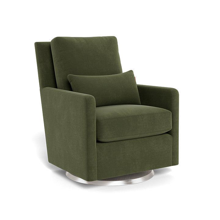 Monte Design - Como Glider - Stainless Steel Swivel Base-Chairs-Moss Green Velvet-Posh Baby