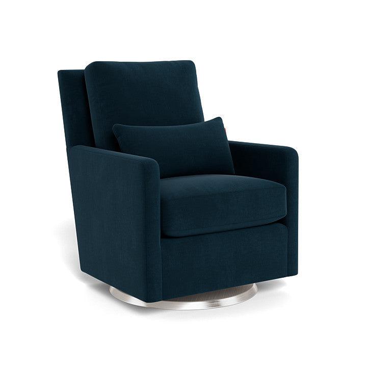 Monte Design - Como Glider - Stainless Steel Swivel Base-Chairs-Navy Velvet-Posh Baby