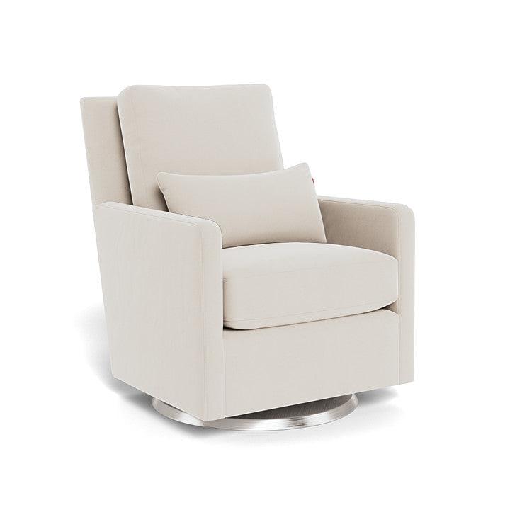 Monte Design - Como Glider - Stainless Steel Swivel Base-Chairs-Stone Velvet-Posh Baby
