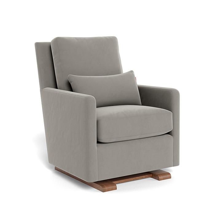 Monte Design - Como Glider - Walnut Base-Chairs-Mineral Grey Velvet-Posh Baby
