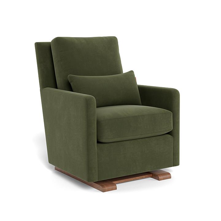 Monte Design - Como Glider - Walnut Base-Chairs-Moss Green Velvet-Posh Baby
