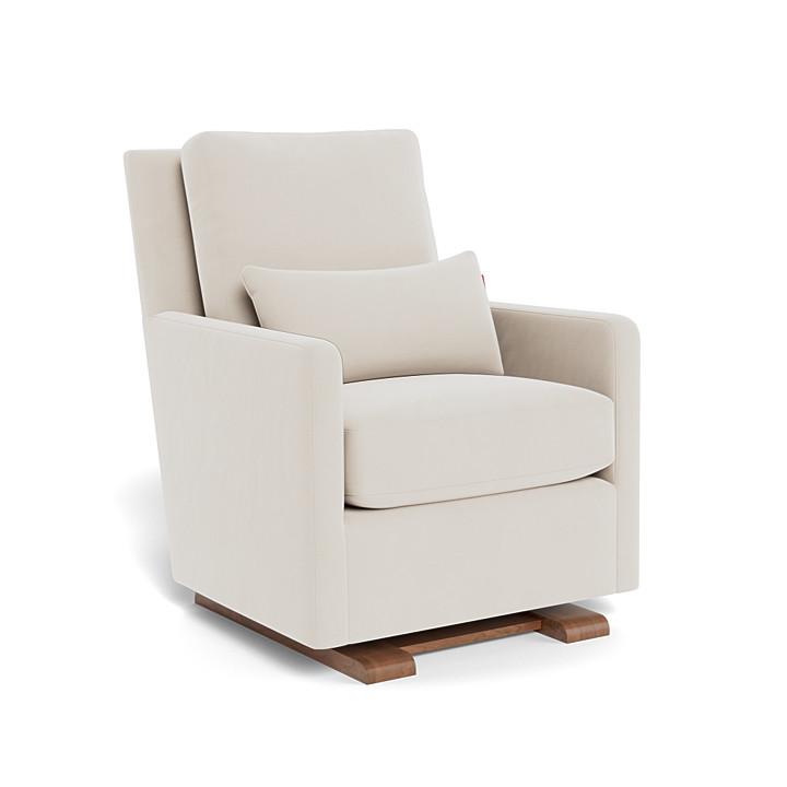 Monte Design - Como Glider - Walnut Base-Chairs-Stone Velvet-Posh Baby