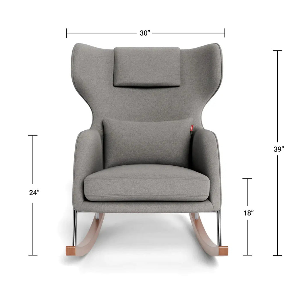 Monte Design - Grand Jackson Rocker - Chrome Frame-Chairs-Pepper Grey-Posh Baby