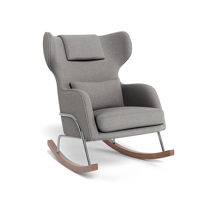 Monte Design - Grand Jackson Rocker - Chrome Frame-Chairs-Light Grey Wool-Posh Baby