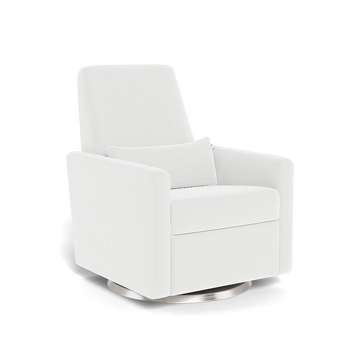 Monte Design - Grano Glider Recliner - Brushed Silver Swivel Base-Chairs-Dune Heathered-Posh Baby
