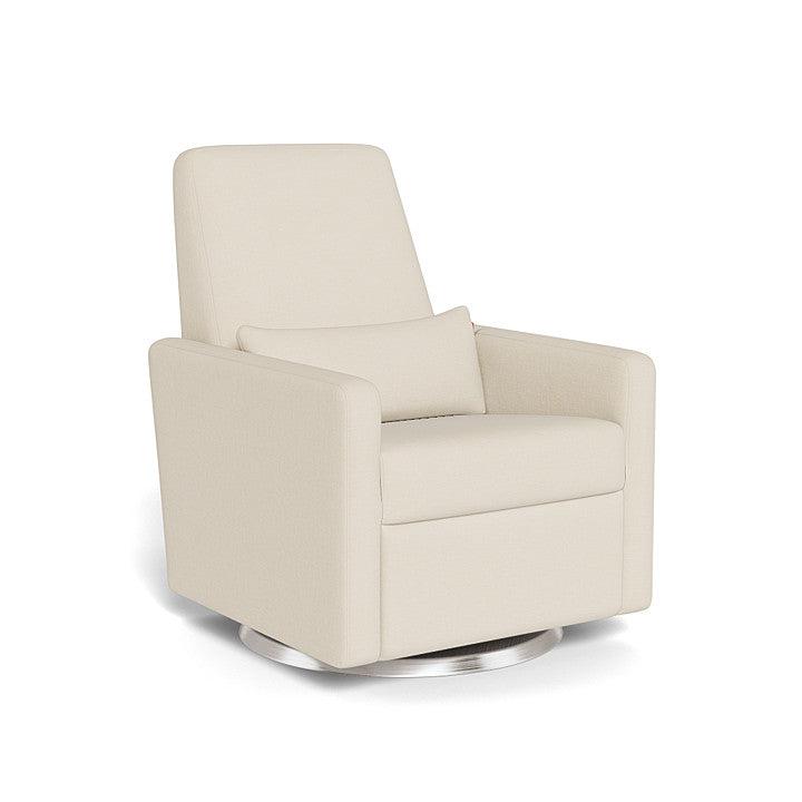 Monte Design - Grano Glider Recliner - Brushed Silver Swivel Base-Chairs-Dune Heathered-Posh Baby