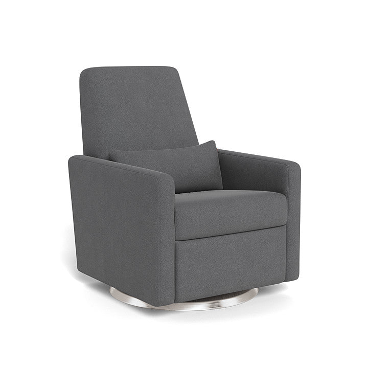 Monte Design - Grano Glider Recliner - Brushed Silver Swivel Base-Chairs-Dune Heathered-Posh Baby