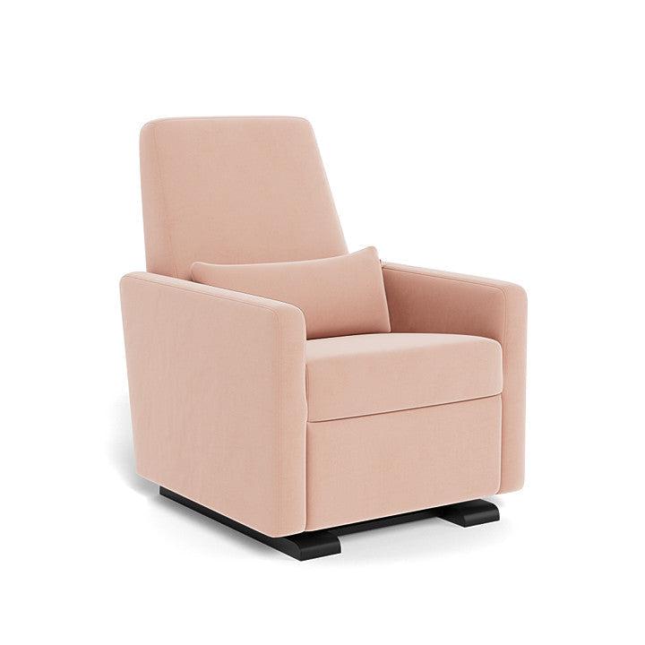 Monte Design - Grano Glider Recliner - Espresso Base-Chairs-No Motorized Recline-Blush Velvet-Posh Baby