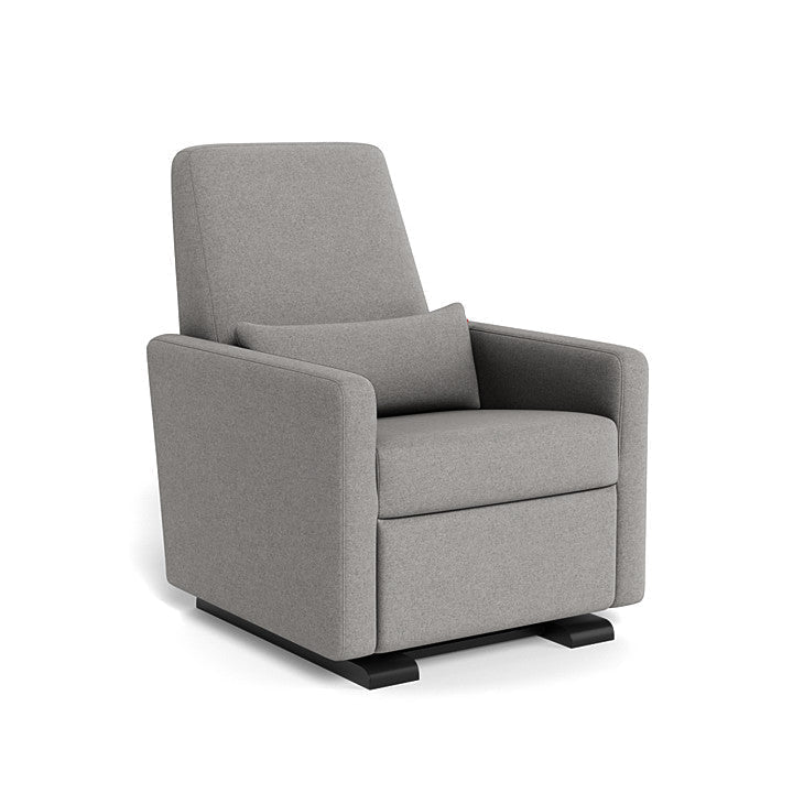 Monte Design - Grano Glider Recliner - Espresso Base-Chairs-No Motorized Recline-Light Grey Wool-Posh Baby
