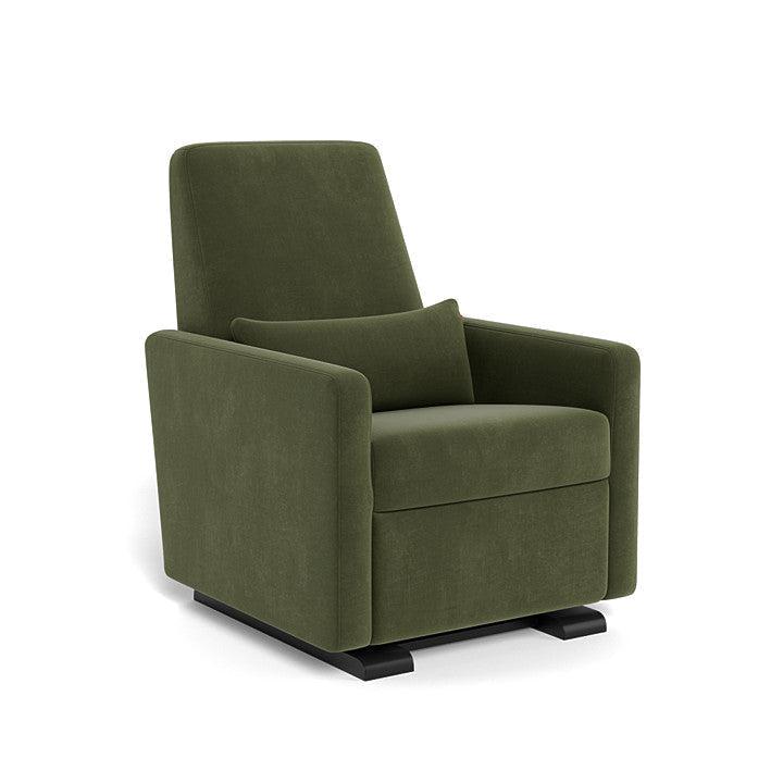 Monte Design - Grano Glider Recliner - Espresso Base-Chairs-No Motorized Recline-Moss Green Velvet-Posh Baby
