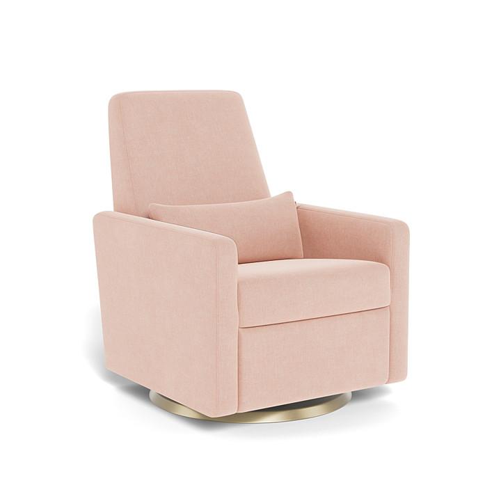 Monte Design - Grano Glider Recliner - Gold Swivel Base-Chairs-No Motorized Recline-Petal Pink-Posh Baby